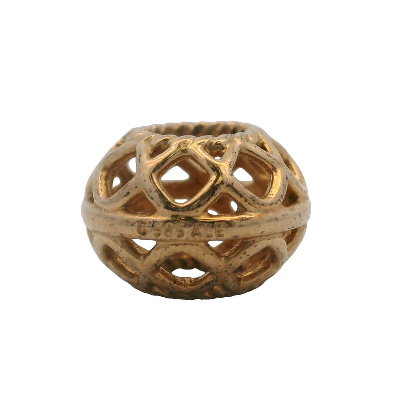 Charm de pulsera Pandora con espaciador de celosía abierta en oro amarillo macizo de 14 kt