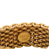 Tiffany & Co Retired Solid 18kt Yellow Gold Somerset Mesh 10mm Wide Band Ring Size 10