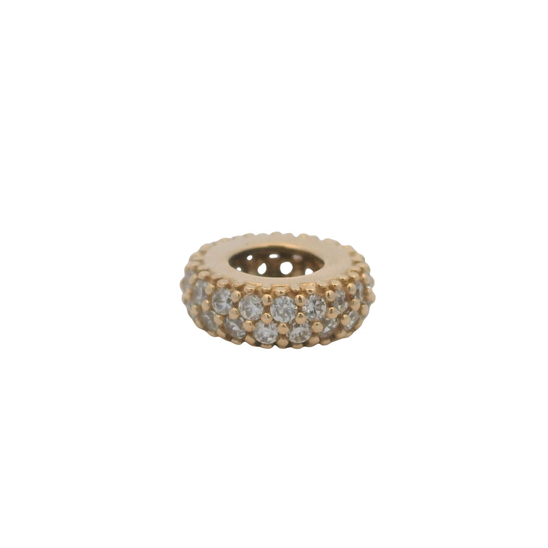 Pandora Moments Solid 14k Yellow Gold CZ Sparkle Bracelet Spacer Charm