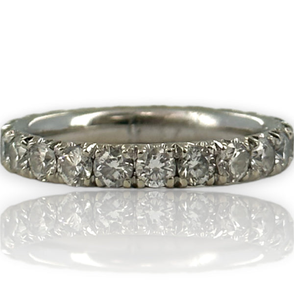 Round Brilliant Diamond 3mm Eternity Band Size 7 14kt Solid White Gold 1.92ctw Ring