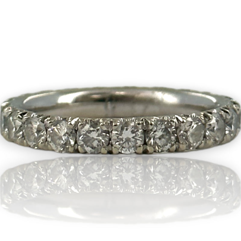 Round Brilliant Diamond 3mm Eternity Band Size 7 14kt Solid White Gold 1.92ctw Ring