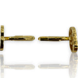 GUCCI Solid 18kt Yellow Gold 16g Running Logo Toggle Cufflinks Made in Arezzo, Italy Fully Hallmarked and Signed