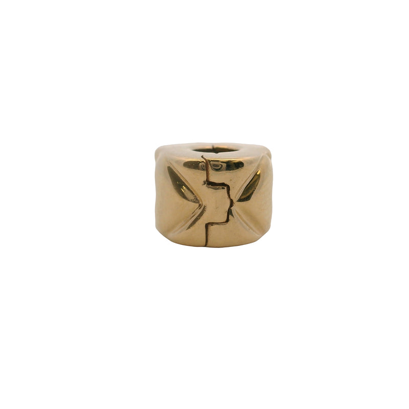 Charm de pulsera Pandora con espaciador y clip de corazón en oro amarillo sólido de 14 kt (585)