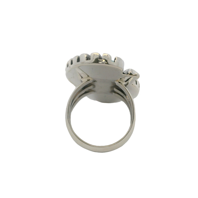 Running Bear 925 Sterling Silver and Turquoise Native American Ring Made in New Mexico