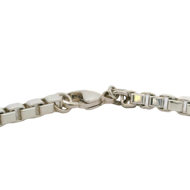 Tiffany & Co 925 Sterling Silver Venetian Link Box Chain 7.5" Bracelet
