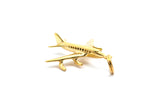 Airplane Jet Pilot 14k 585 Yellow Gold Charm Pendant