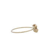 Solid 14kt Yellow Gold Dainty Thin Dotted Bow Ring Size 7