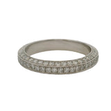 Vintage Platinum and 1.3ctw Diamond 3-Sided Eternity Band Wedding Stackable Ring Size 5.75
