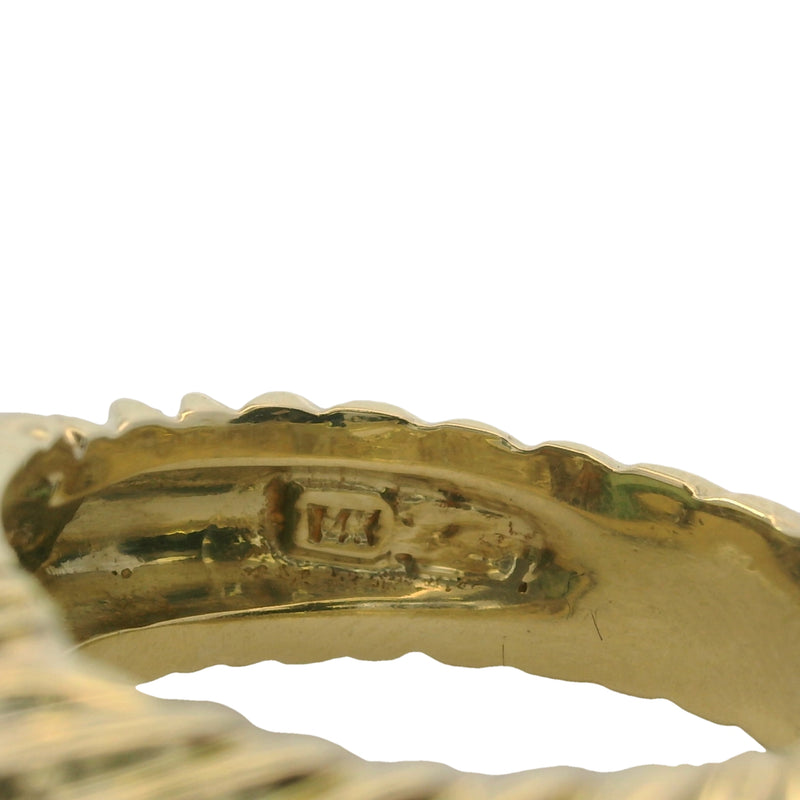 Rare Vintage David Yurman 14kt Yellow Gold and Sugarloaf Peridot Thick Cable Solitaire Ring Size 6.5