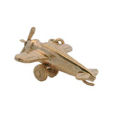 Vintage Solid 14kt Yellow Gold Airplane 3D Moving Propeller Charm