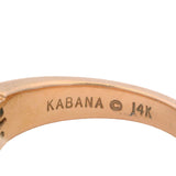 Kabana Solid 14kt Rose Gold Mother of Pearl and Diamond 5.8mm Band Ring Size 6.5