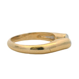 Vintage Solid 14kt Yellow Gold and 0.20ctw Diamond Wrap Horseshoe Ring Size 7.25