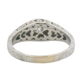 Antique 1920s 18kt White Gold 1.06ctw Old European Diamond Filigree Ring Sz 9.25