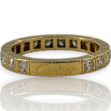 Cartier Lanieres Retired 18kt Yellow Gold Diamond Eternity Stackable Band Ring