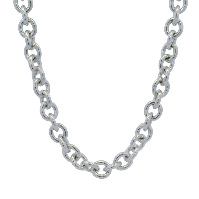 Retired Tiffany & Co 925 Sterling Silver Return To Tiffany Oval Chain Collar 15" Necklace