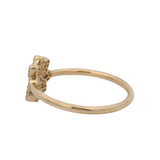 Pandora Solid 14kt Yellow Gold and Cubic Zirconia Lace Botanique Ring Size 8.5