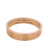 Cartier Love Collection Solid 18kt Rose Gold Small Model Love Screw Ring Size 5.75