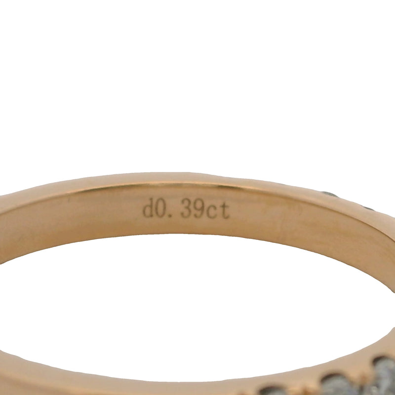 Solid 18kt Yellow Gold Half-Eternity 0.39ctw Diamond Stackable Band Ring Size 6
