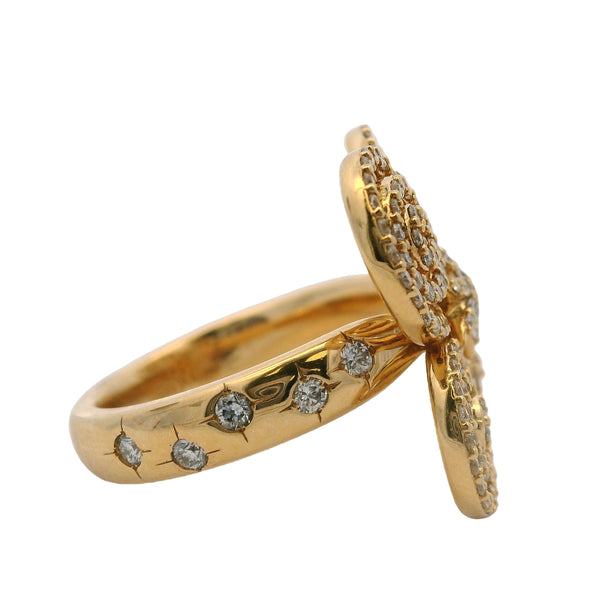 Amina Sorel 18kt Yellow Gold "Continuum" Large Celestial Spiral Statement Diamond Ring