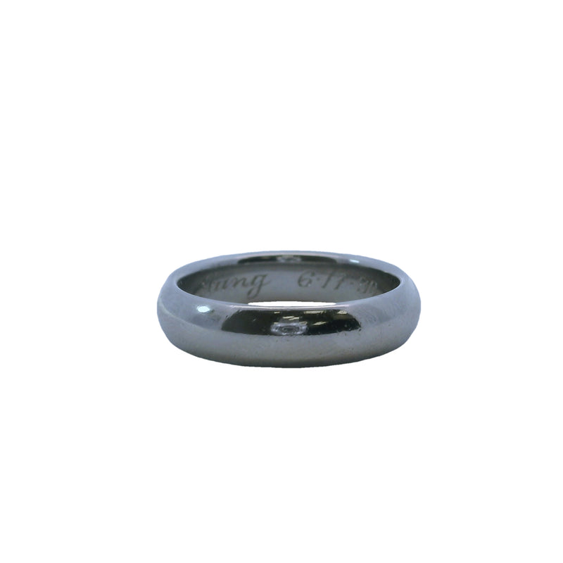 Alianza de boda Tiffany &amp; Co. de platino macizo 950 de 4,6 mm, talla 6,75, de Tiffany &amp; Co., años 90