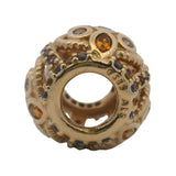 Pandora Rare Retired 14kt Yellow Gold "Color Fresco" Multicolor CZ Spacer Charm