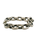 Jai by John Hardy 924 Sterling Silver Forget Me Not Wide Link Chain Bracelet 8.5"