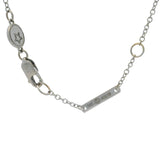 Retired Briony Raymond 14kt White Gold Lab Sapphire Curved Station Necklace 16"