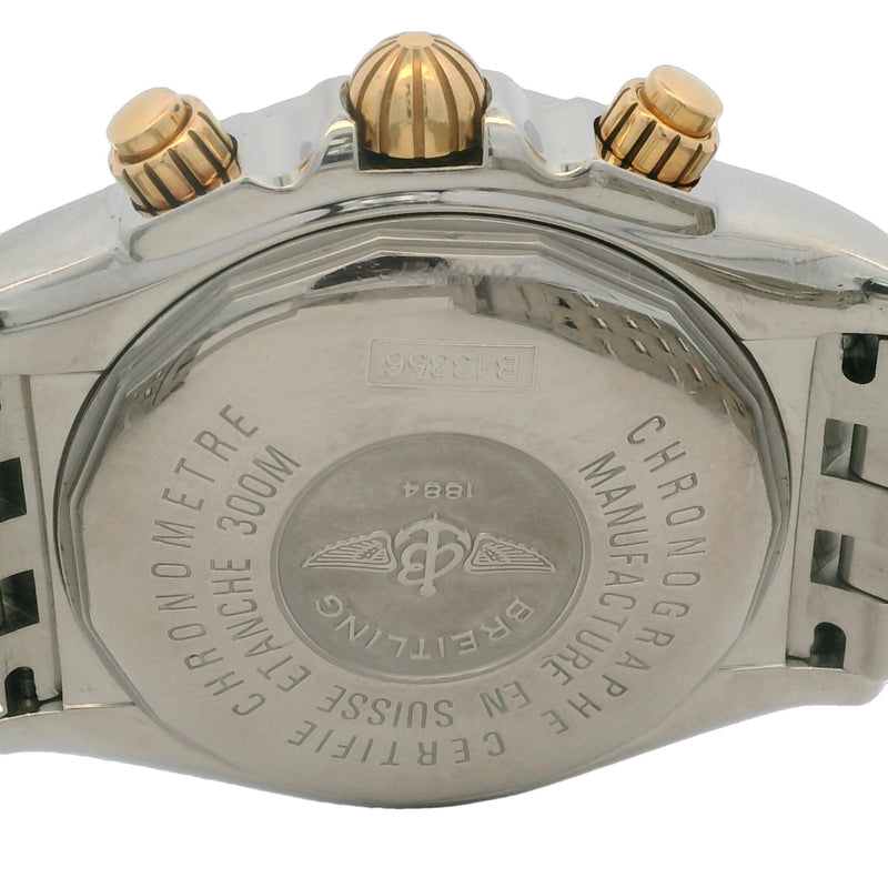 Breitling Chronomat Evolution B13356 44mm Steel 18k Chronograph White Watch