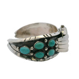 Rose Castillo Navajo 925 Sterling Silver and Cabochon Turquoise Cuff Watch Bracelet