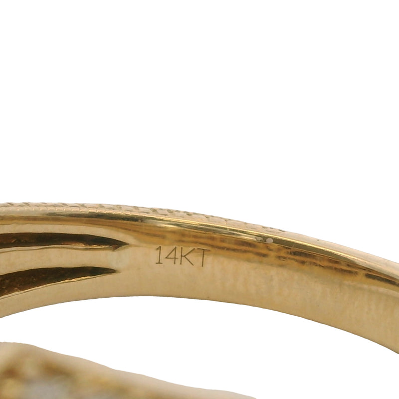 Le Vian Solid 14kt Yellow Gold Chocolate and Vanilla 0.52ctw Diamond Halo Statement Ring Size 7