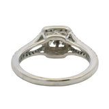 Solid 14kt White Gold Princess Cut Diamond Cluster Halo Engagement Ring Size 5