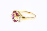 Tourmaline & Diamond Accent Band 18K 750 Yellow Gold Ring Size 8