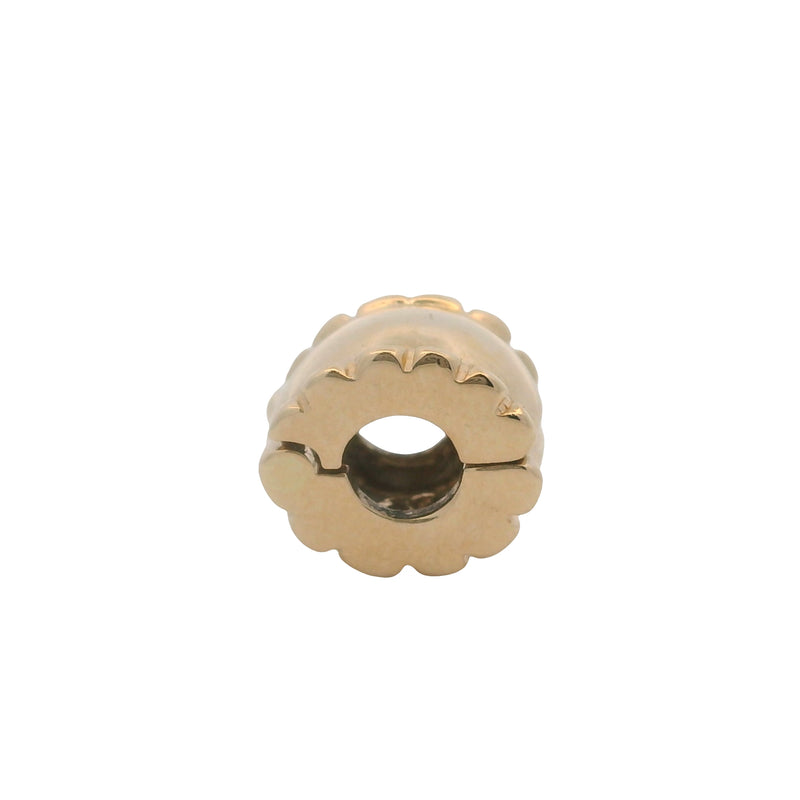 Pandora Solid 14kt Yellow Gold Beveled Edge Spacer Clip Charm (2)