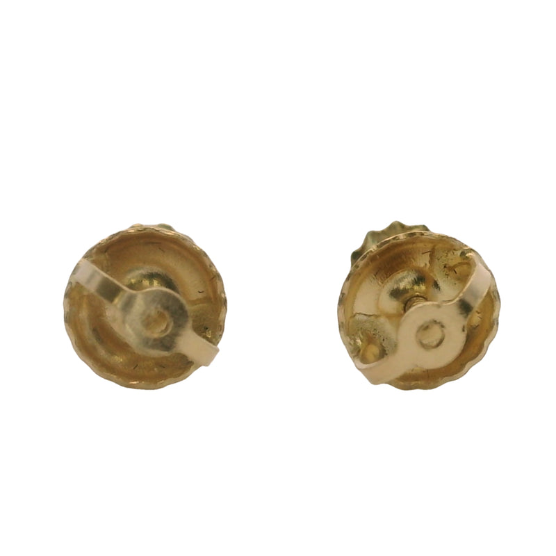 Yellow Gold 4mm Faceted Stud Star Style 14kt 585 Earrings