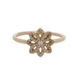Pandora Solid 14kt Yellow Gold and Cubic Zirconia Lace Botanique Ring Size 8.5