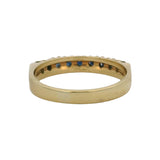 Italian 18kt Yellow Gold Sapphire Half-Eternity Stackable Band Ring Size 5.75
