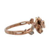 Enchanted Disney Belle Collection 10kt Rose Gold 3D Rose with Diamonds Ring Size 5.5