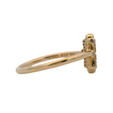 Pandora Solid 14kt Yellow Gold and Cubic Zirconia Lace Botanique Ring Size 6.75