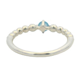 Pandora Solid 925 Sterling Silver with Blue CZ Bubble Bead Ring Size 6.5