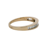 Vintage 14k Yellow Gold Baguette Diamond Channel Half-Eternity Band Ring Sz 5.75