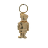 Vintage Solid 14kt Yellow Gold Boy Child in Baseball Cap Charm Pendant (2)