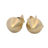 Solid 14k Yellow Gold Cone Triangle Classic Stud Earrings