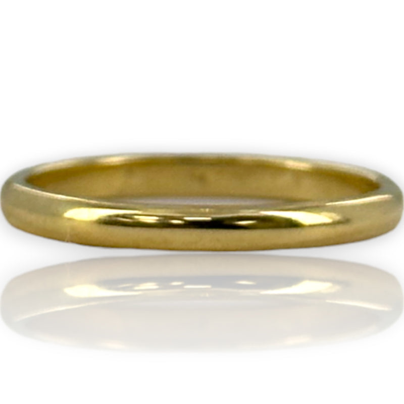 Catbird 18kt Yellow Gold 2mm Classic Wedding Band Stackable Ring Size 5.25
