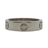 Cartier Solid 18kt White Gold Classic Model 5.5mm Love Ring with 3 Diamonds 0.22ct Size 60 9.25