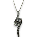Ever Us 14kt Solid Rhodium Plated White Gold Toi et Moi 1ctw Diamond Pendant Necklace on 17-19" Adjustable Chain