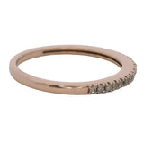 Solid Rose Gold 10kt and Diamond Thin 1.5mm Stackable Band Ring Size 5.5