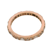 Solid 14kt Rose Gold and Multi-Cut Diamond Eternity Band Ring Size 7