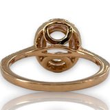 QCD Quality Color Design 14kt Solid Rose Gold and Morganite Ring with Accent Diamond Halo Engagement Size 7