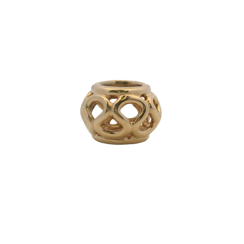 Charm espaciador entrelazado de oro amarillo macizo de 14 kt de Pandora retirado