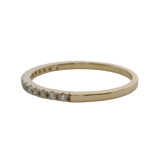 14kt Yellow Gold and Diamond Thin Half-Eternity Stackable Band Ring Size 6